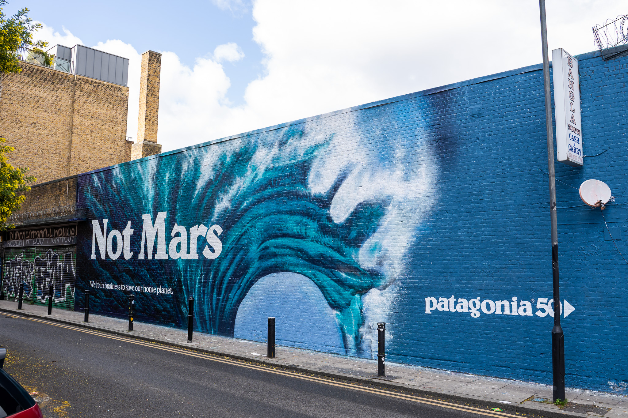 Patagonia at 50 - thanks to Lawless Studio on the Hanbury Street Wall